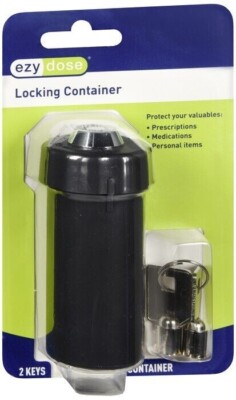 New Ezy Dose Mini Locking Black Container - Two Keys
