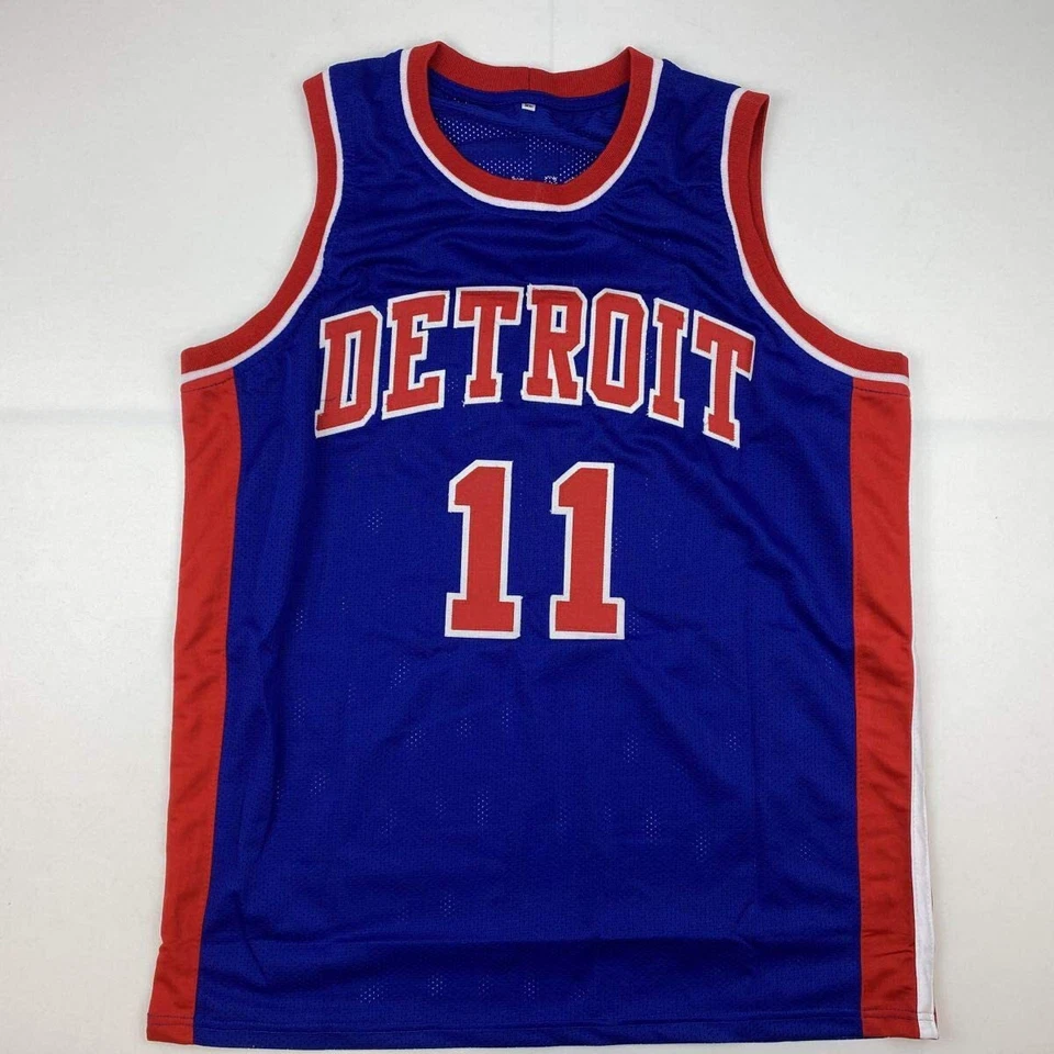 Camiseta de basquete azul Detroit autografada/assinada ISIAH THOMAS Beckett BAS CERTIFICADO DE AUTENTICIDADE - Imagem 4 de 4