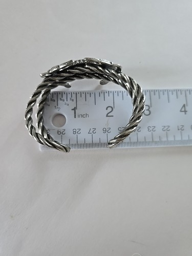 Crab Cuff Bracelet Twisted Silver Tone Pewter Marine Life 7" - Picture 7 of 10