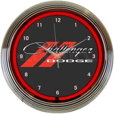 Dodge Challenger SRT Logo Red Neon Hanging Wall Clock 15" Diameter 8CLGCK