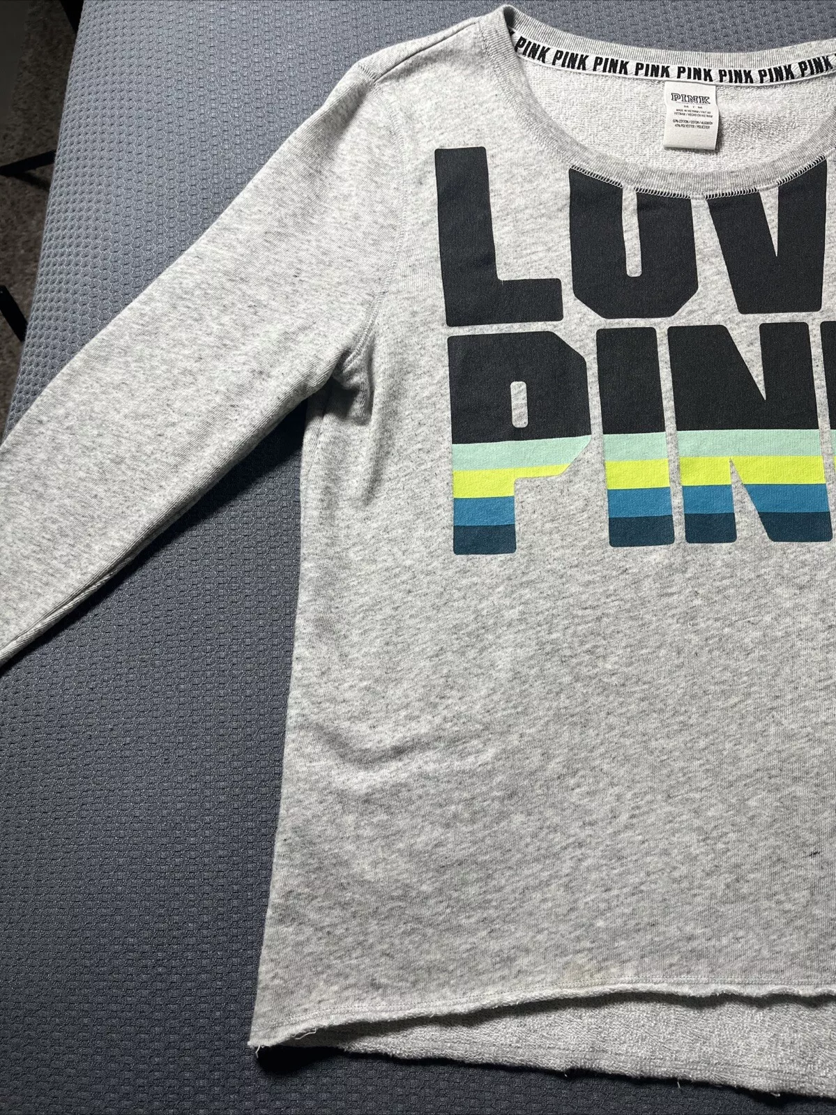 victoria-secret-vs graphic lounge raw hem sweatshirt