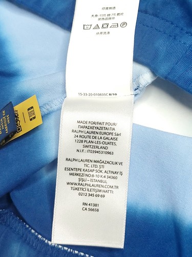 Polo RALPH LAUREN Youth UNISEX XL 16 Jersey BLUE Mint OMBRE SHORTS Dip Tie Dyed - Picture 7 of 24