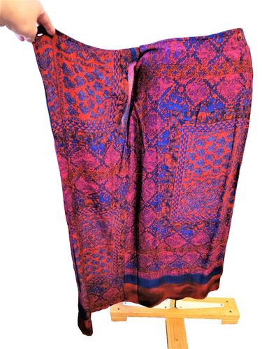 Maxi Falda De Colección Envolvente Sarong Para Mujer M Rosa Rojo Púrpura Hippie Boho Festival - Imagen 3 de 9