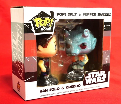 Star Wars Funko Pop Home Han Solo & Greedo Salt & Pepper Shakers MIB Bobble-Head