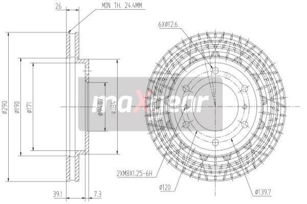2X Maxgear 19-0948 Bremsscheibe FüR Mitsubishi-image