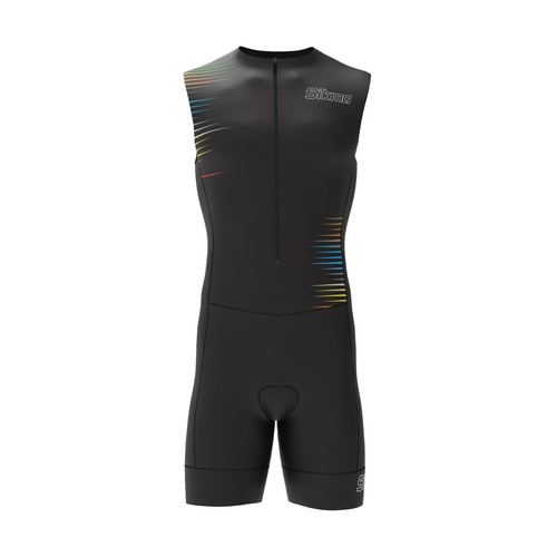 Men Triathlon Suit Cycling Running Compression Swimming Tri Skinsuit Gel Padded - Picture 18 of 64