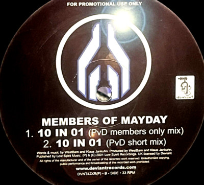 MEMBERS OF MAYDAY - 10 IN 1 - PAUL VAN DYK IBIZA TRANCE 12  VINYL RECORD DJ