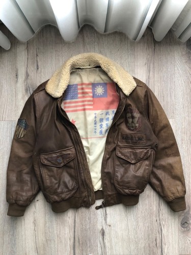 Vintage Avirex Leather Brown USA Kachin Rangers Jacket - 第 1/13 張圖片