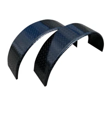 2-Pack Aluminum Diamond Plate BLACK Round Trailer Cargo Fender 9" X 31" X 15"