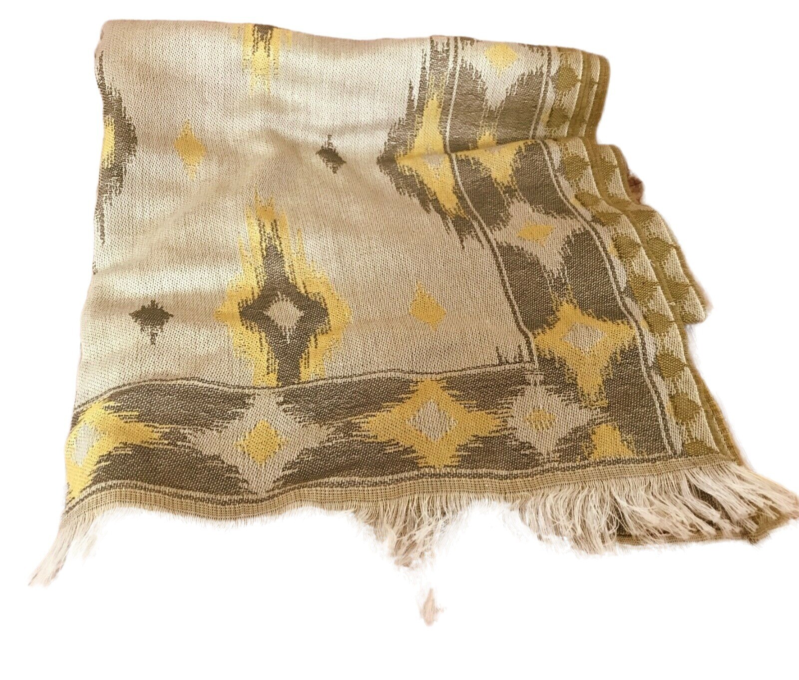 Scarf Elongated Diamond Pattern Rectangular Fring… - image 2