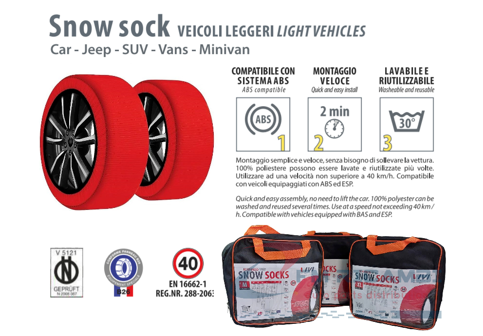 Calze Da Neve Speed - Omologate EN 16662-1 Per Pneumatici 215/60 R17 - Alternative Alle Catene - Foto 10