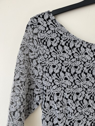 BNWT NEXT black & white 2 layer A line dress SIZE 12, 3/4 sleeved, zip fastening - Picture 3 of 8