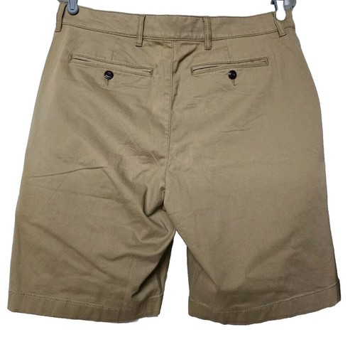 LL Bean Standard Fit Chino Shorts Brown 34w Inseam 9" 503788 Cotton Spandex - Picture 2 of 4