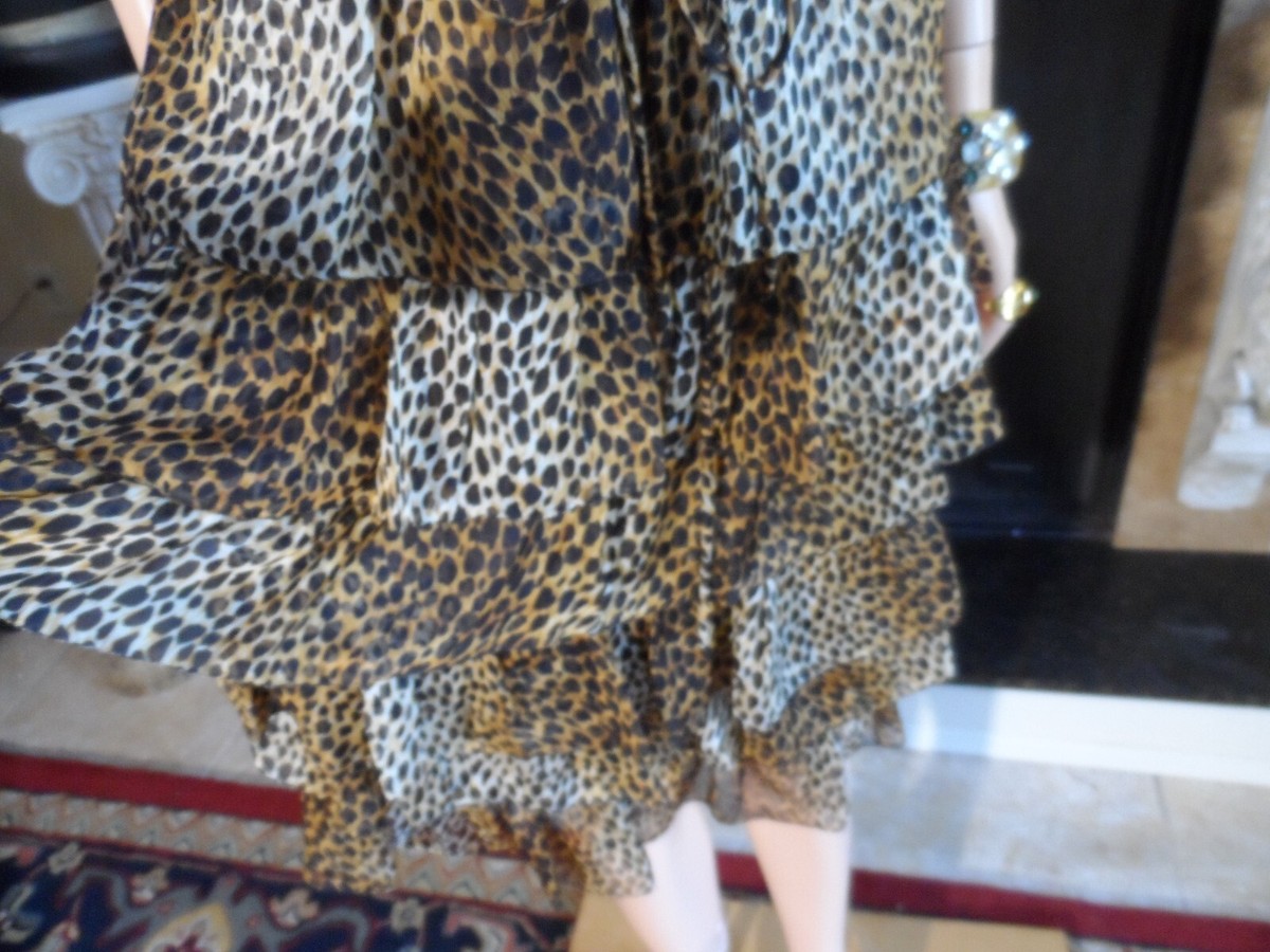 Blouse Dolce & Gabbana En Soie Chiffon Léopard - Franges - Taille 38 IT (XS/S)