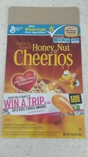 Vintage Food Packaging HONEY NUT CHEERIOS CEREAL BOX Wraparound NICKELODEON 2012