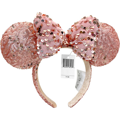 Women\'s Pink Polyester Sequin Bow Mickey Mouse Headband Hair Accessory pink sequin Mickey Mouse Ears Colored Diamonds lovely Bow  main image 2
