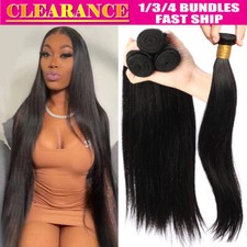 1-4Bundles Indian 8A Virgin Human Hair Extensions 400G Straight Weave Sew Wefts