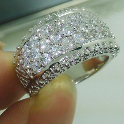 925 Silver Plated Exclusive Ring For Christmas Gifts 3.0 CT CZ Comfort Fit Band