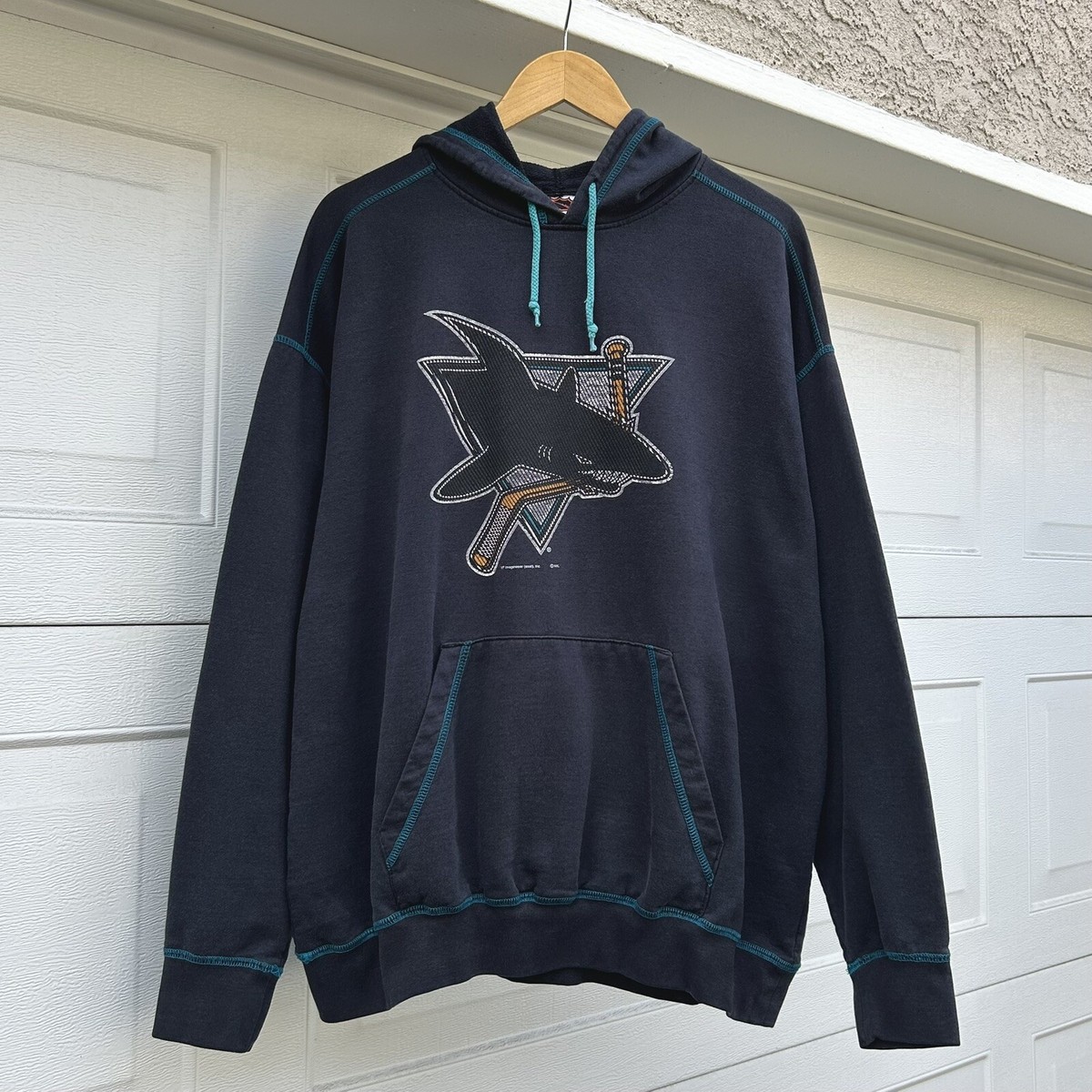 VTG San Jose Sharks Hoodie Sweatshirt NHL Sweater Big Logo