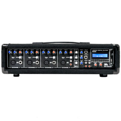 #ad 4 Channel 200 Watt Powered PA Head Mixer with Bluetooth Remote and Effects FX $159.99