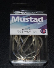 10 Mustad Big Game 7692DT Size 10/0 Tarpon and Tuna Hooks 7692DT-100 Duratin