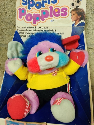 Peluche Vintage Sports Popples Football Ballon Mattel 1987 3879 - Photo 2/6