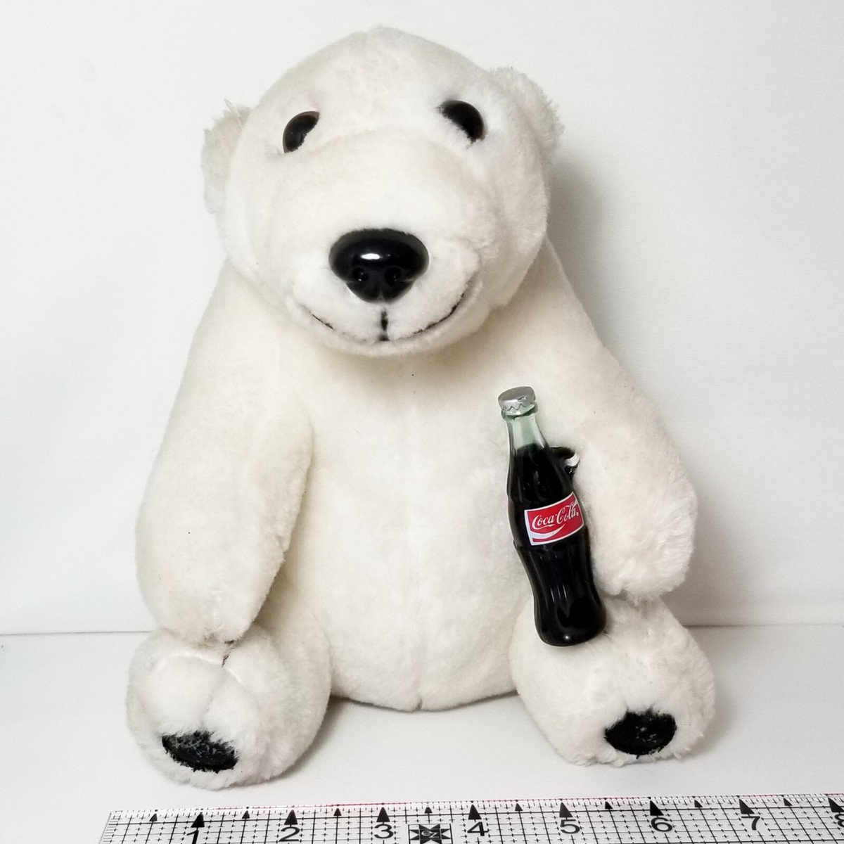 Vintage Coca Cola Polar Bear Coke Bottle White Teddy Stuffed Animal Plush  Toy 93