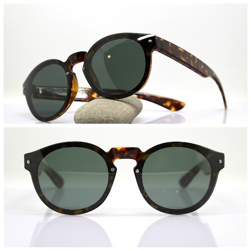 MADE IN ITALY occhiali da sole uomo donna rotondo tartaruga lente  polarizzata | eBay