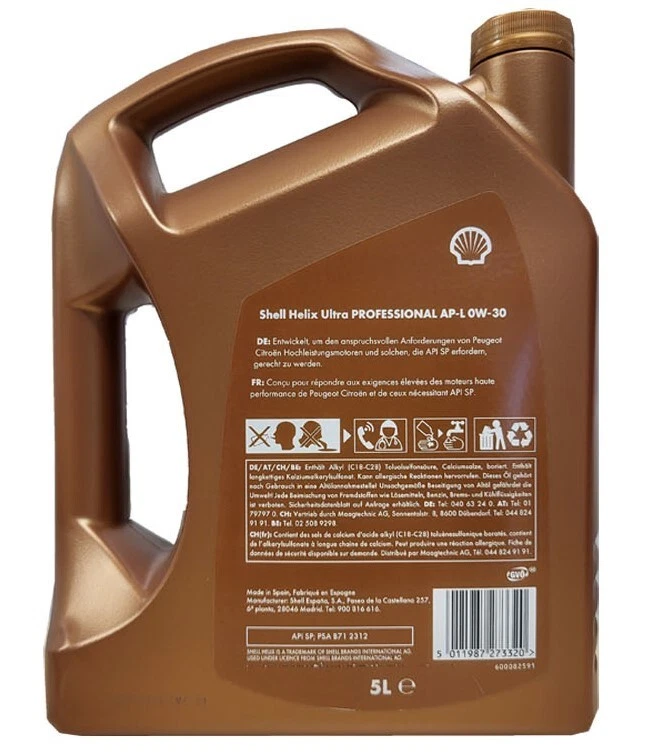 Shell Helix Ultra Professional AP-L 0W-30 6 Liter  Peugeot Citroen C2 Motoröl - Bild 2 von 4