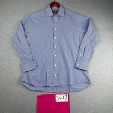 Vineyard Vines Dress Shirt Adult 16 Blue Gingham Button Up Long Sleeve USA Made