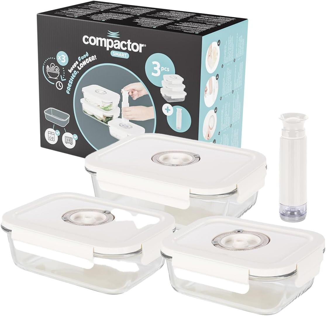 Set Contenitori Vetro Sottovuoto 3 pz: Sostenibilità in Cucina