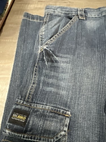 Wrangler Cargo Boys Size 14 Husky Medium Wash Adjustable Waist - Picture 2 of 9