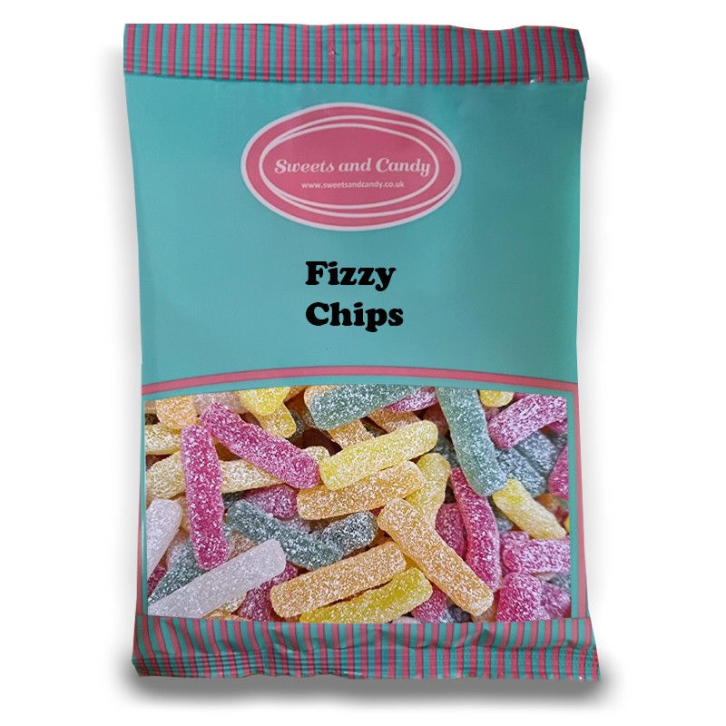Vegan Fizzy Chips 1Kg - Vegan and Vegetarian Fizzy Gummy Sweets - Bulk 1 Kilo