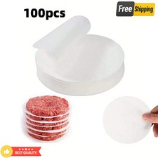 100pcs Non-Stick Parchment Paper Sheets for Burger Patty Press & Baking 11cm UK