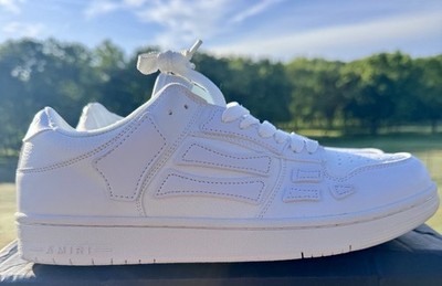NEW AMIRI Skel Top Bones Low Men's Sneakers White On White Lace Up US11/EU 45