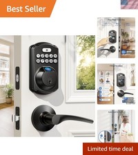 Electronic Keypad Deadbolt with Auto-Lock and Fingerprint Access - Easy Install
