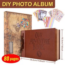 80 Pages Our Adventure Book Scrapbook DIY Photo Album Brown Memory Travel Gift