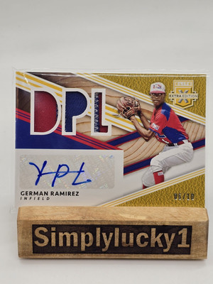 2020 Elite Extra Edition DPL Material Signatures Gold /10 German Ramirez Auto