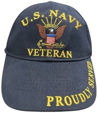 U.S Navy Veteran Hat Cap Officially Licensed Navy Product Proudly Served