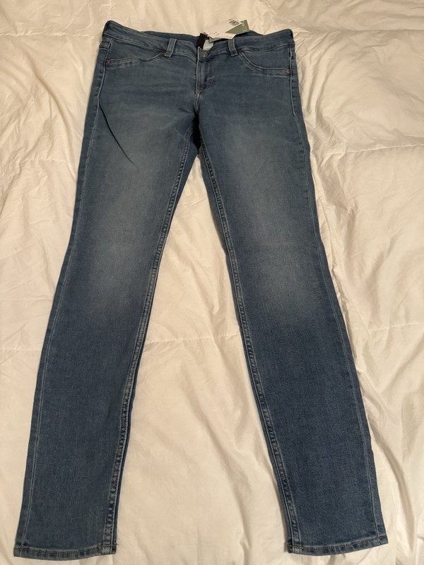 H&M Divided Women’s Skinny Blue Solid Denim Jeans Size 12 Regular