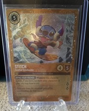 Disney Lorcana TCG Stitch Carefree Snowboarder First Chapter Foil SR Amber