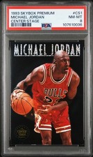 1993 SKYBOX PREMIUM  CENTER STAGE #CS1 MICHAEL JORDAN PSA 8