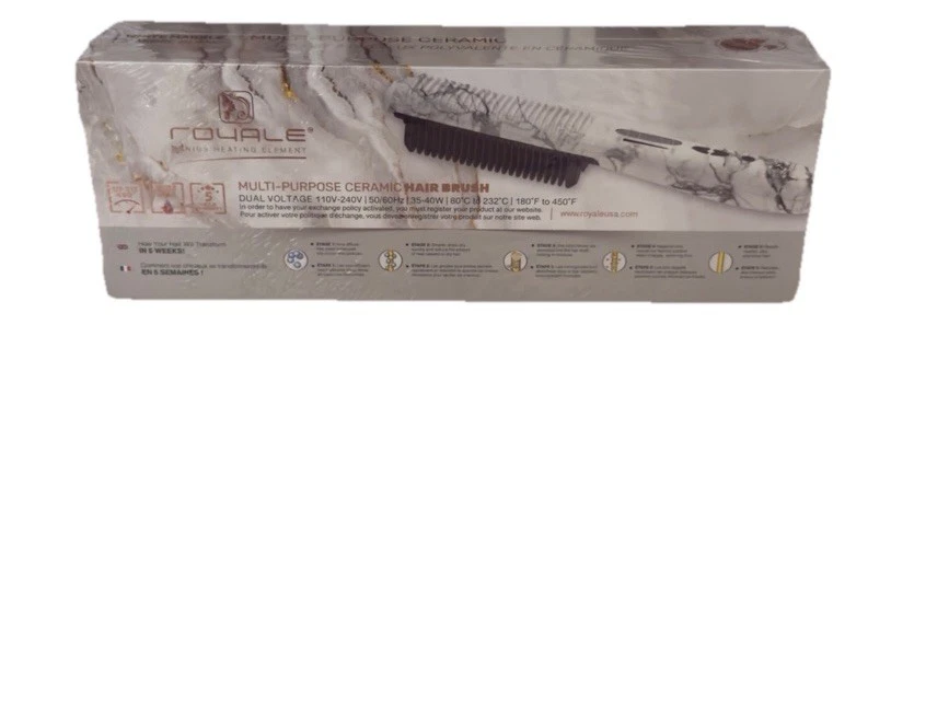 Royale Ceramic Hair Brush Multi-Purpose, White Marble New Sealed - Image 2 of 4