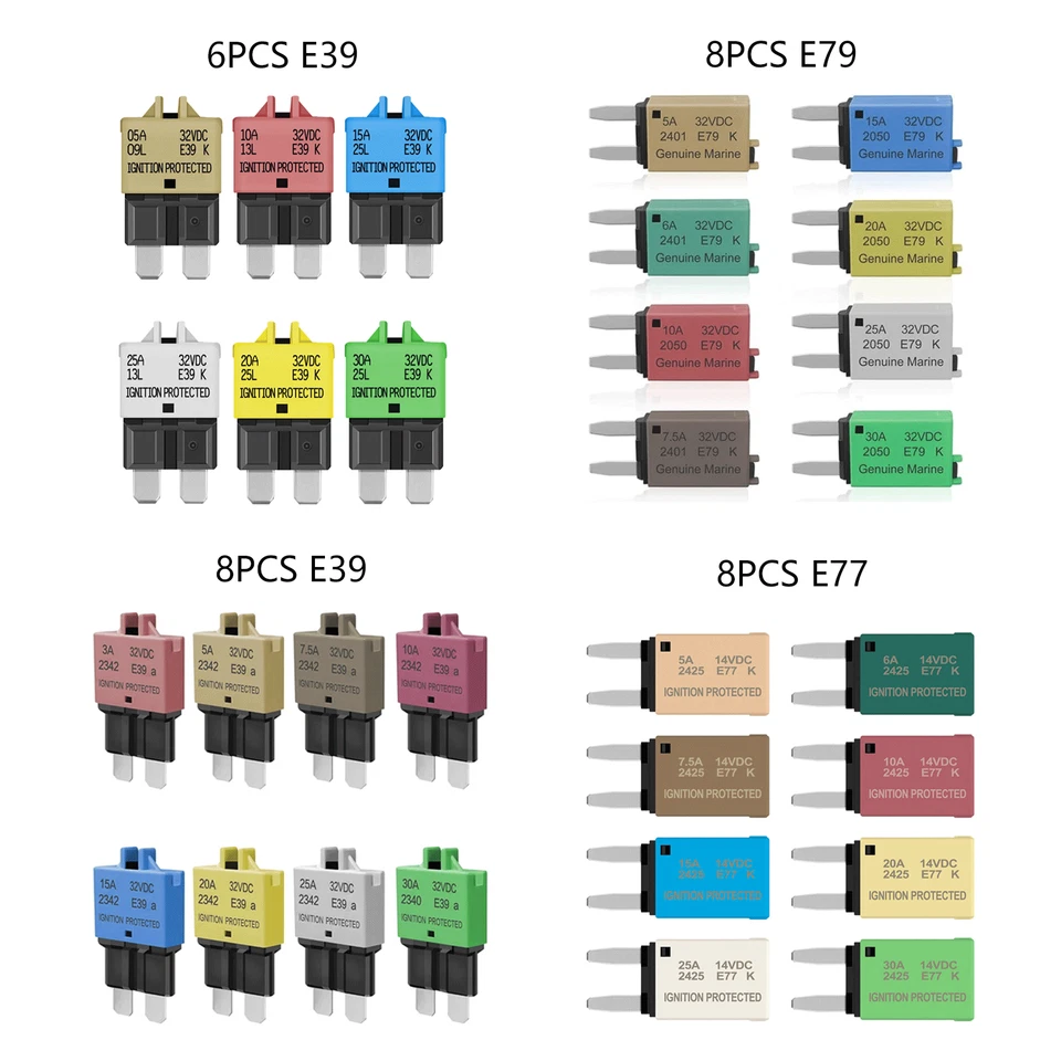 LENKRAD 6/8/14/16PCS Car Circuit Breaker Blade Fuse Resettable Boat Marine Auto Tool