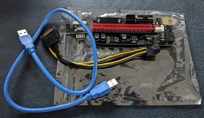 PCI-E PCIe Express Riser Karte Adapter x1 x16 USB 3.0 Mining / KI Ver009S