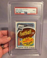 1988 Topps Football Bo Jackson PSA 9 Graded Cello Pack Bo Showing On Back