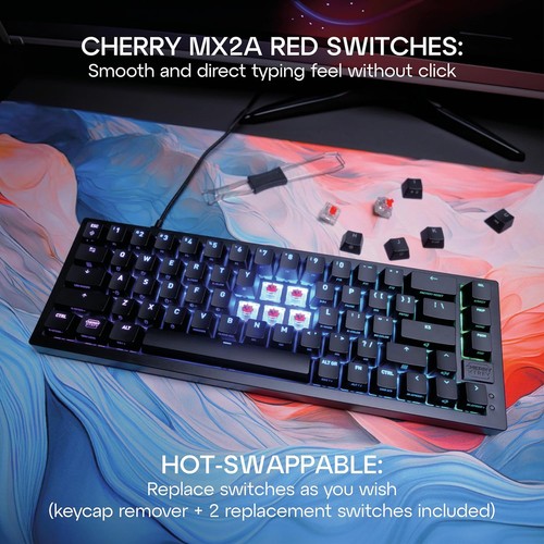CHERRY XTRFY K5V2 Compact, Mechanical 65 Percent Gaming Keyboard, German Layout - Picture 6 of 6