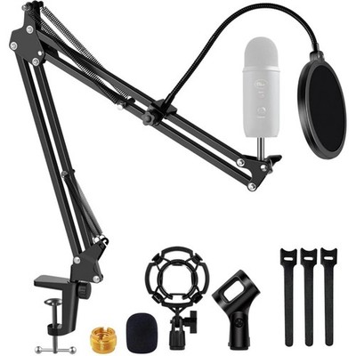 16'' Microphone Stand Mic Boom Arm for Blue Yeti HyperX QuadCast S Fifine K669B