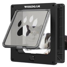 X-Large Tough Cat Door for Interior/Exterior, Up to 25 lbs, Black