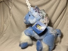 Vintage Chad Valley Blue Rainbow Unicorn Plush With Tags From Woolworths. Rare